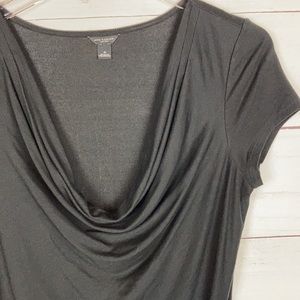 Ann Taylor Cowl Neck Tee Black S